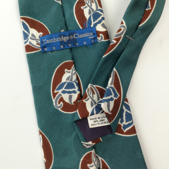 Cambridge Classic Mervyns silk umbrella flower tie - Picture 4 of 4